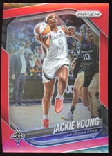 2025 Panini Prizm Jackie Young #23 Red 122/299 Las Vegas Aces