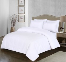 Image of 100% Egyptian Cotton Duvet Cover Set |200 Thread Count Plain Dyed King, White
