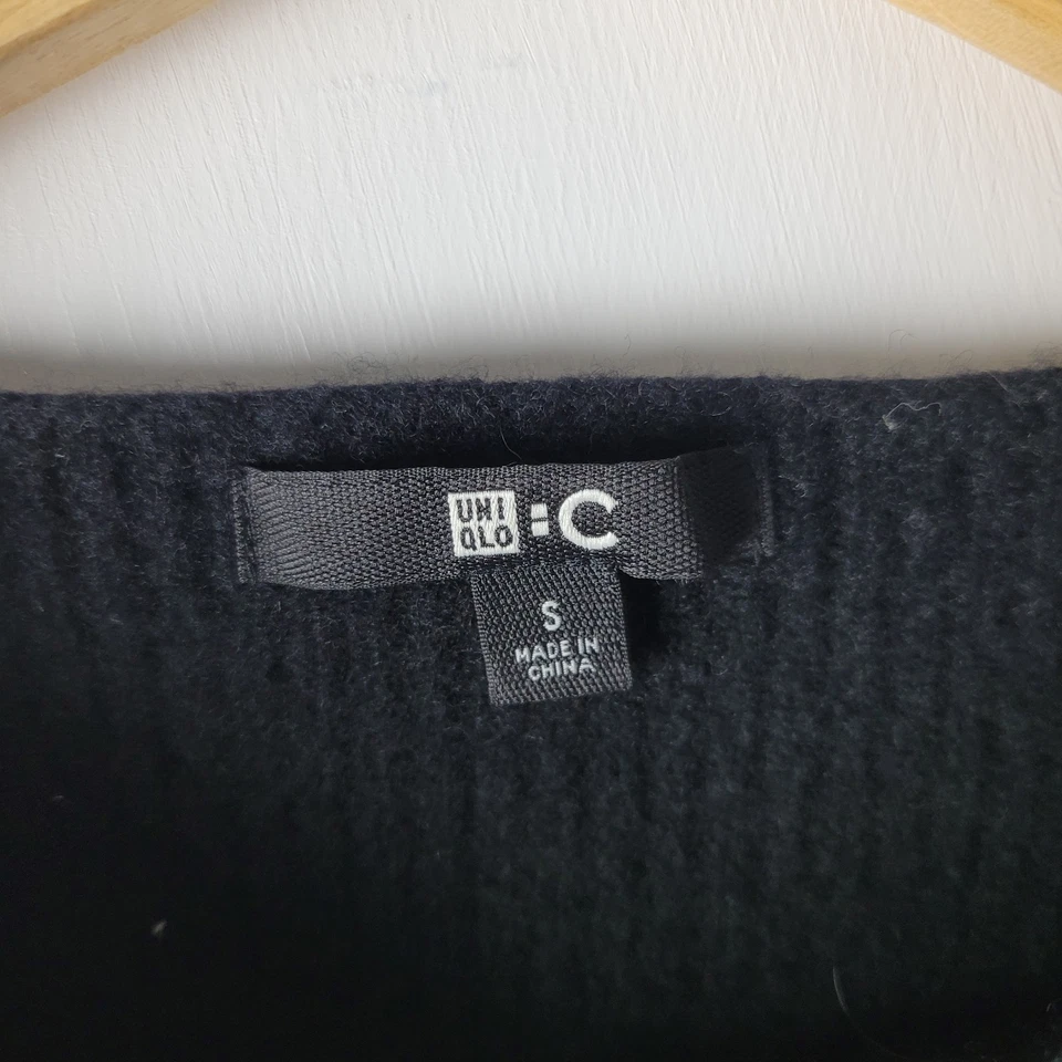 Uniqlo Women Size S Black Ribbed 100% Wool Knit Dress Stretch Formal Career Work - Image 3 of 4