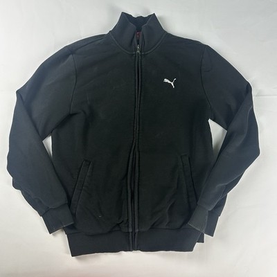PUMA Track Jacket Mens Medium Black Long Sleeve Full Zip Active Casual Outdoor