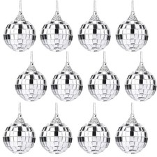 12pcs Silver Disco Mirror Balls for Ball Party Holiday Wedding and Music Fest...