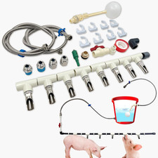 Pig Waterer System with 8 Pig Water Nipples, Automatic Pig Nipple Waterer Kit wi