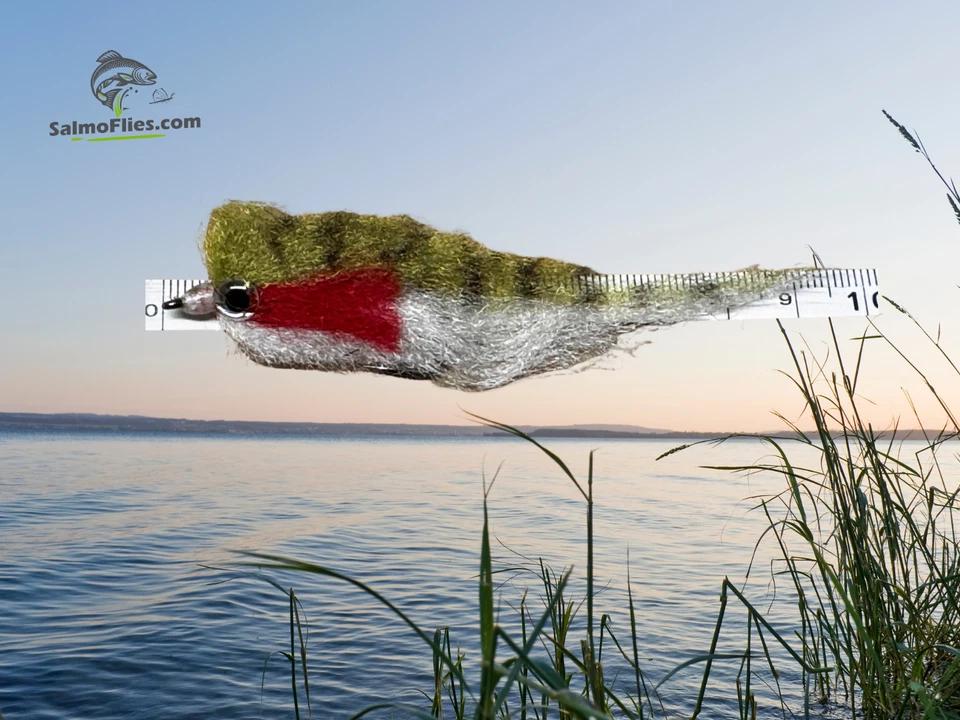 🎣 3er Set Bait King Streamer (White/Olive) | 9,5 cm | #3/0 XXL