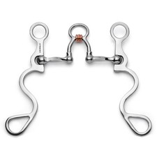Showman Long S Shank Bit w/ Slow Twist Ported Copper Rollers