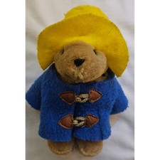 Eden Toys Paddington Bear Plush Yellow Hat Blue Duffle Coat