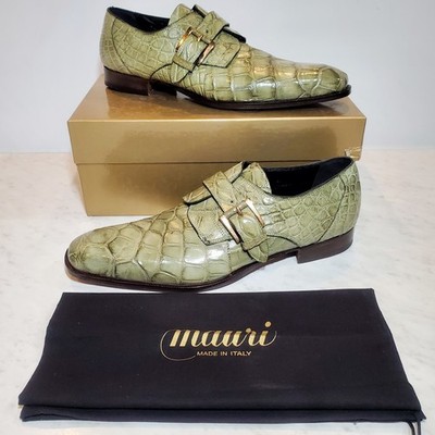 Mauri 4853 Money Green Alligator Body Dress Shoes SZ 10 US MSRP 1350$ Mauri 4853 Money Green Alligator Body Dress Shoes SZ 10 US  main image 2