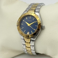 Women's GUESS WaterPro Two Tone 25mm Blue Dial Bracelet Watch, Date, G86050L