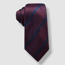 Tasso Elba Men's Red Blue Silk Woven Striped Classic Seggio Neck Tie Size 58x3