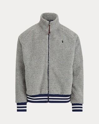 Polo Ralph Lauren Sherpa Fleece Jacket Gray Full Zip Talon Deep