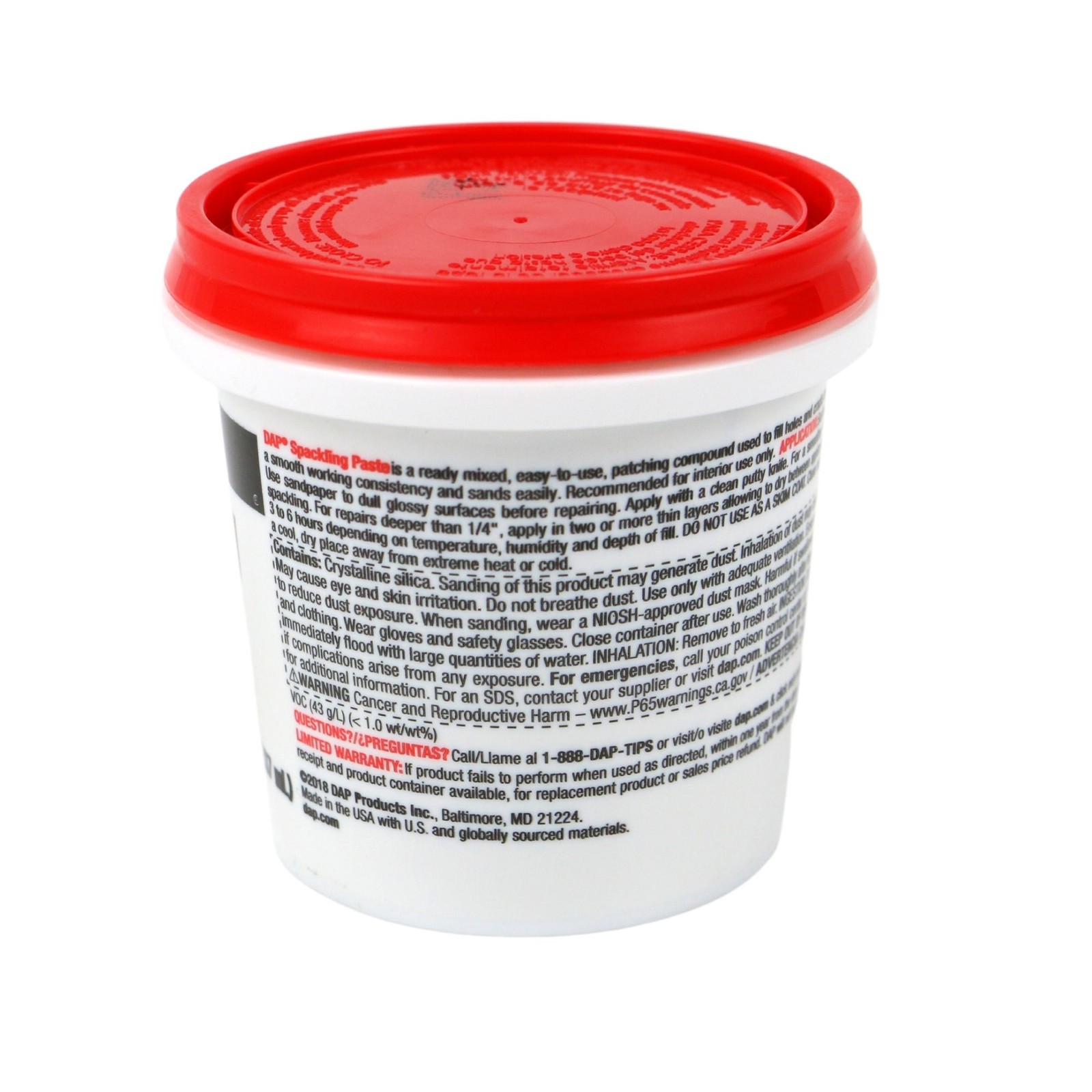 DAP Spackling Paste: 8.0 fl. oz. (White)