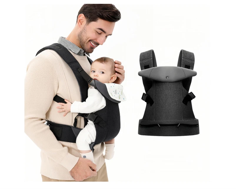 Baby Carrier for Newborn Ergonomic Carrier with Detachable Bibs Front & Back