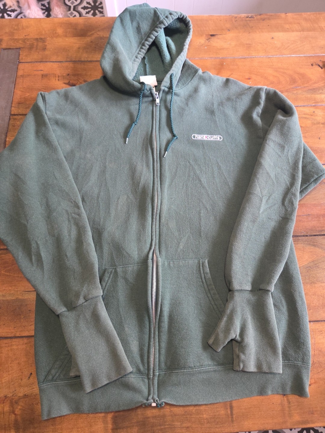 VTG 90s Handcuffs Skateboards Hoodie  Made in USA  Rare Patent Pending Tag image 2