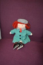 Eden Madeline Plush Doll In Ice Skates 1990 Felt Green Coat 14 Vintage W5