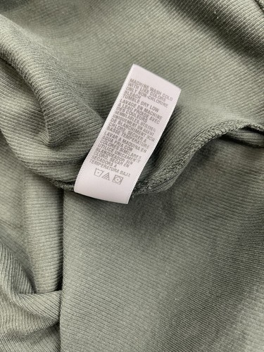 Abito donna standard James Perse 1 piccolo verde salvia body a costine scollo a V profondo - Foto 6 di 8