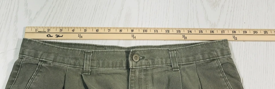 Винтажные плиссированные брюки-чино 90-х Dockers 34x30 зеленые 100% хлопок сделано в США - Изображение 3 из 4