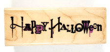 Inkadinkado-Happy Halloween-98683K-Wood Mounted Rubber Stamp