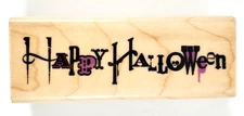 Inkadinkado-Happy Halloween-98683K-Wood Mounted Rubber Stamp