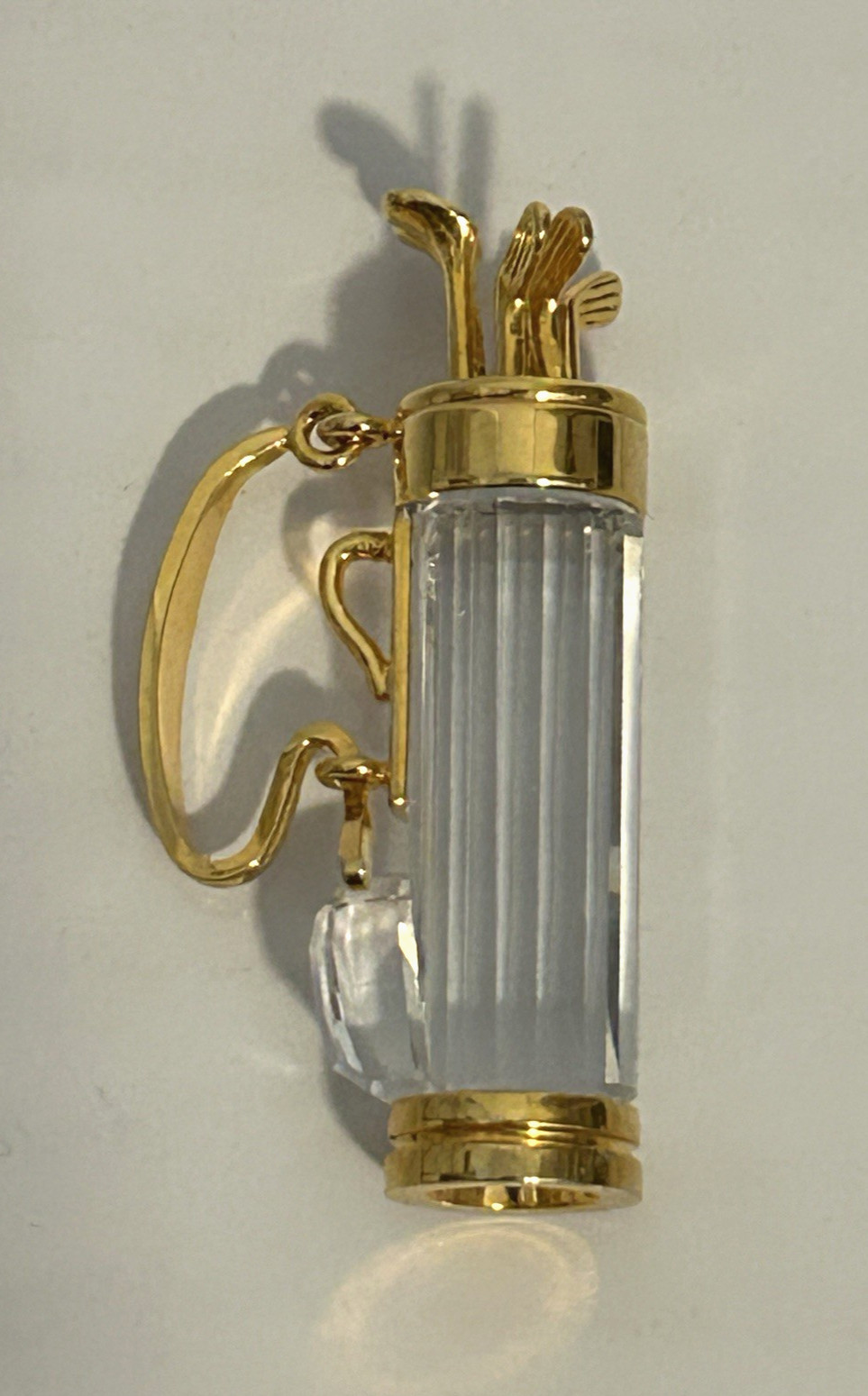 Swarovski Crystal Memories Golf Club Bag Set Gold Plated  Collectible 2” Tall