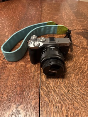 Canon EOS M6 24.2MP Digital Camera - Silver (Kit w/ EF-M 15-45mm Lens) 