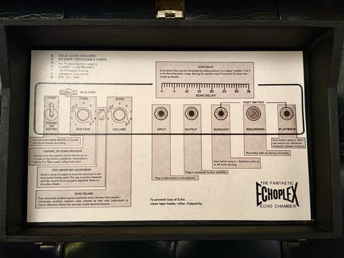 Maestro Echoplex EP-3 Vintage Lid Decal Replica Prints For Restoration Rare!