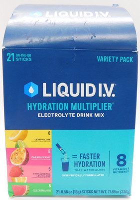 Liquid I.V. Variety Pack, 21 On The Go Sticks, Exp. 3/27+