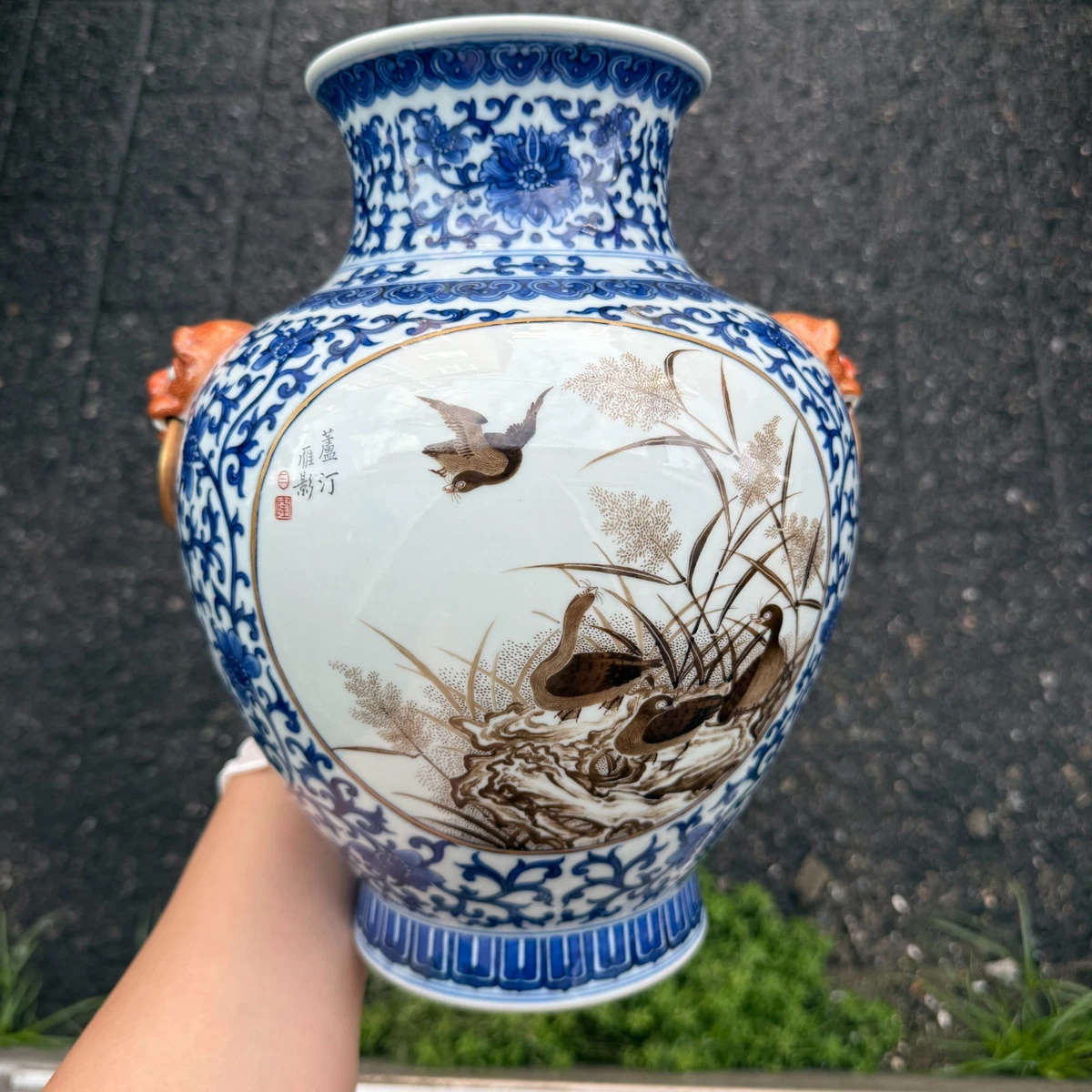 蓝色1940 年后中国古董花瓶| eBay