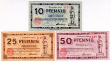 1921 Germany Koln Lot 10, 25, 50 Pfennig Paper Money Banknotes Currency5
