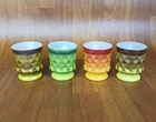 Vintage Fire King Kimberly Diamond Pattern Coffee Mug Cup Lot Of 4