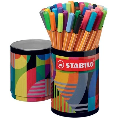 [88/45-2-20] STABILO Boîte métal ronde de 45 feutres point 88 ARTY - Photo 1/3