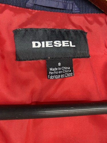 SEE PICS Diesel Boys Size 8 Blue Red Only The Brave Puffer Jacket Coat No Hood - Picture 5 of 23