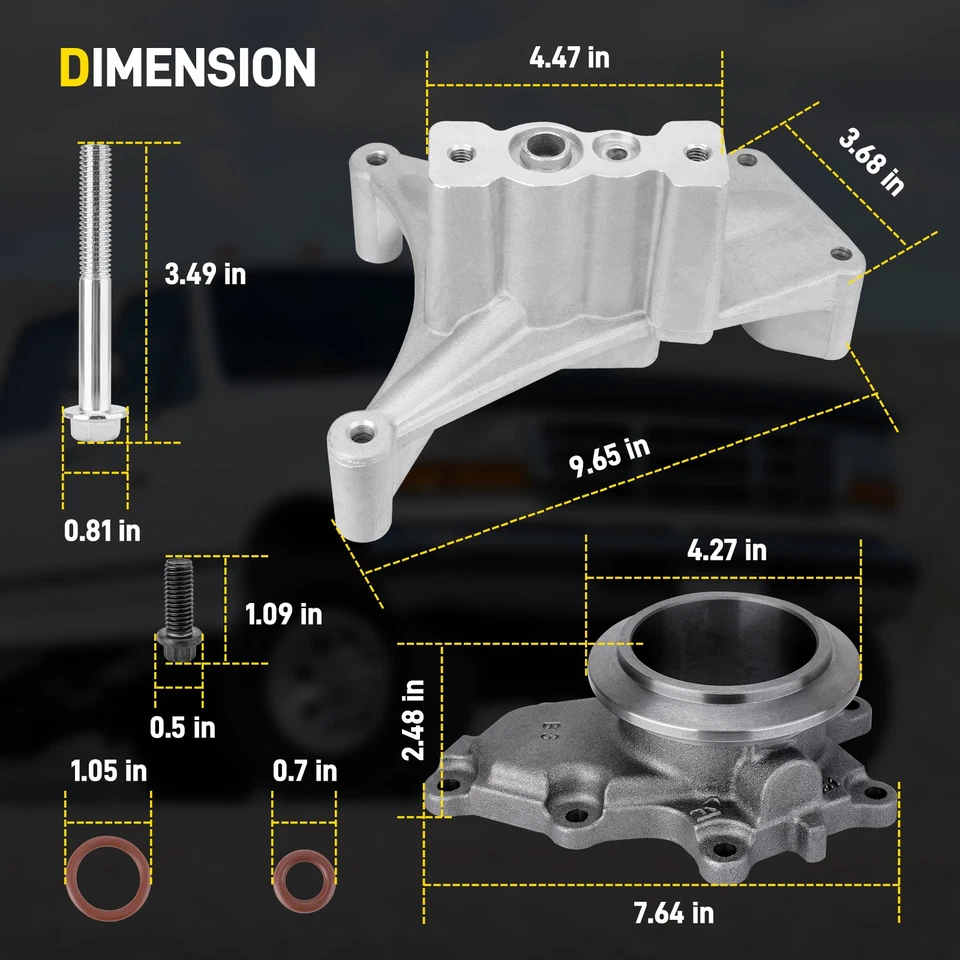 Pedestal turbo + pernos y carcasa aptos para Ford Powerstroke 1999-03 diésel 7,3 L Foto 3 de 4