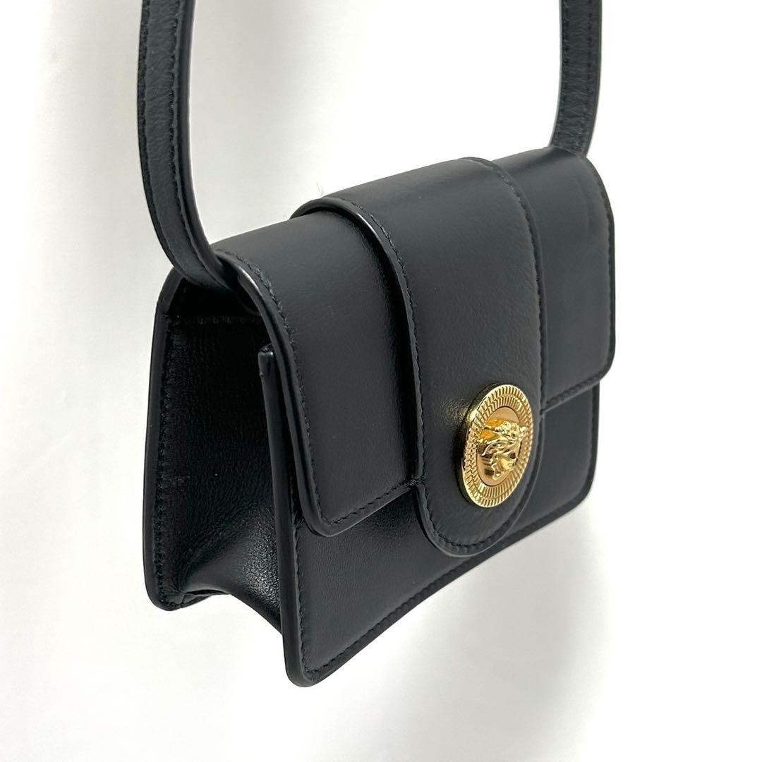 Versace Medusa Biggie Mini Bag Black Leather Shoulder Crossbody Used thumbnail 12