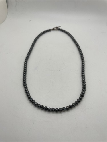 Black Metal Bead Necklace - Picture 2 of 6