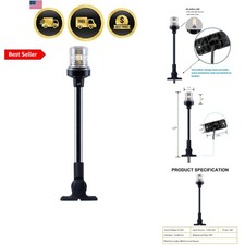 White Led Fold Down Boat Stern Light Boat Anchor Light For Pontoon 18 Inch White Led Fold Down Boat Stern Light Boat Anchor Light For Pontoon 18 Inch