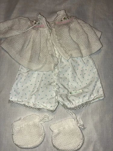 Vintage Cabbage Patch Kids/Doll Clothes Blue Rosebud Bubble Romper