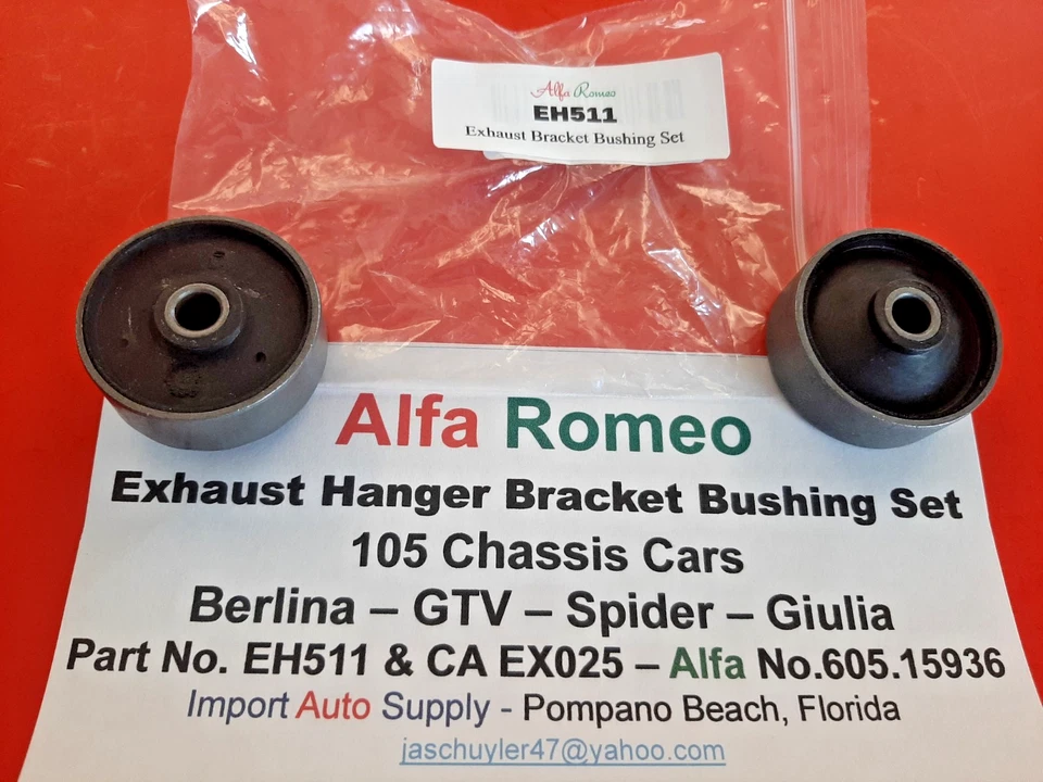 Juego de bujes de soporte de escape Alfa Romeo Spider, GTV, Giulia, Berlina Foto 2 de 2