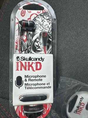 Skullcandy Ink d Microphone & Remote Wired Earbuds - Red & Black Earphones