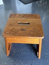 Bell System Telephone Co Lineman's Oak Wood Work Stool