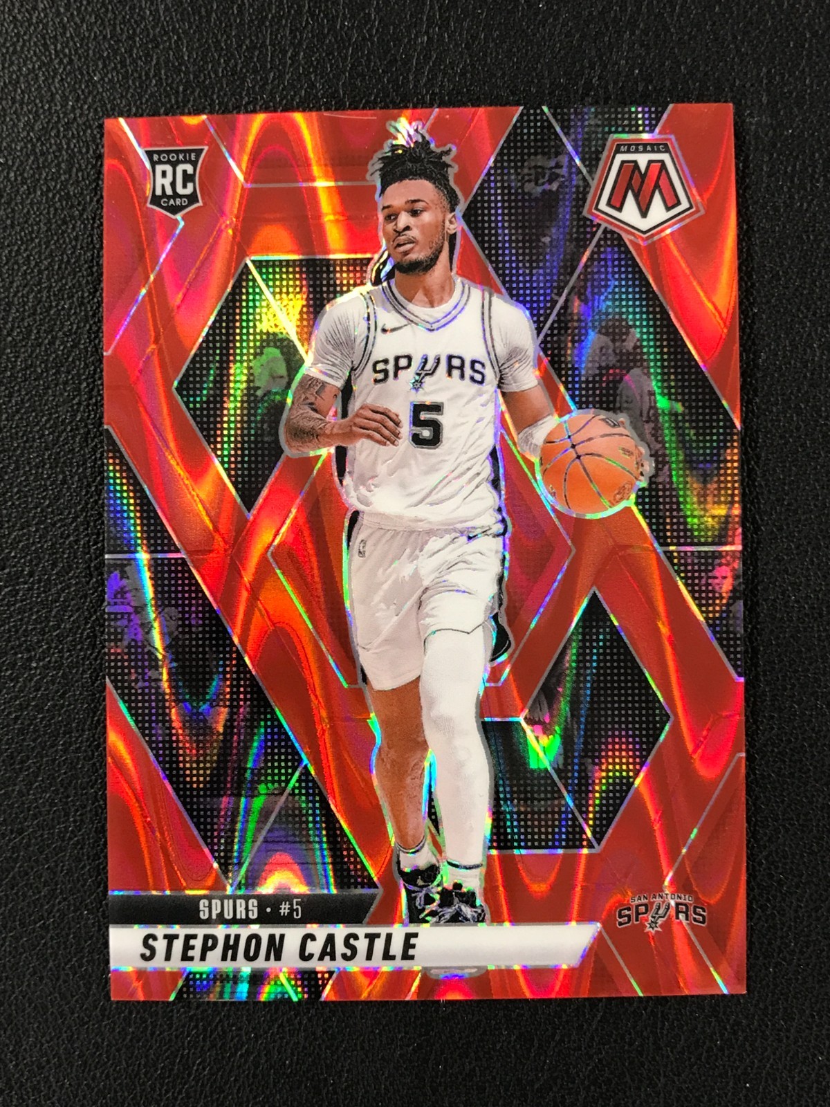 2024-25 Panini Mosaic #236 Stephon Castle Rookie Red Seismic /299 No Reserve