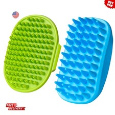 2PCS Dog Bath Brush Shampoo  Scrubber Adjustable Handle for Washing  Grooming