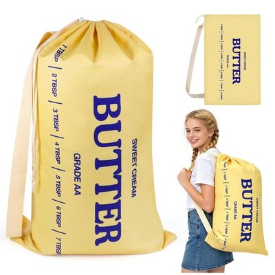 Funny Butter Laundry Bag for Dorm Travel, 29'' x 18'' Large Dirty Clothes Bag