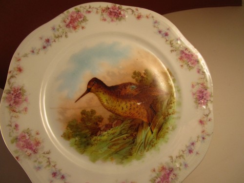 Piatto decorativo vintage ZS & Co Bavaria mignon marrone gioco uccellino - Foto 2 di 9