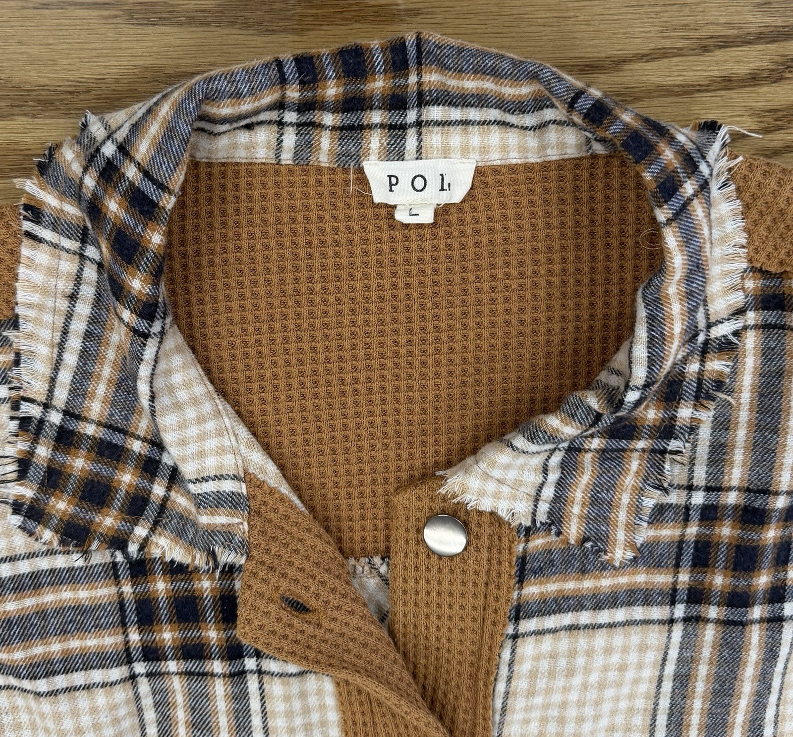 POL Oversize Boho Patchwork Button Up Shirt Hippi… - image 2