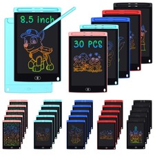 LCD Writing Tablet 8.5 Inch 30 Pack Colorful Erasable Doodle Board H8M2 3-8 Bulk