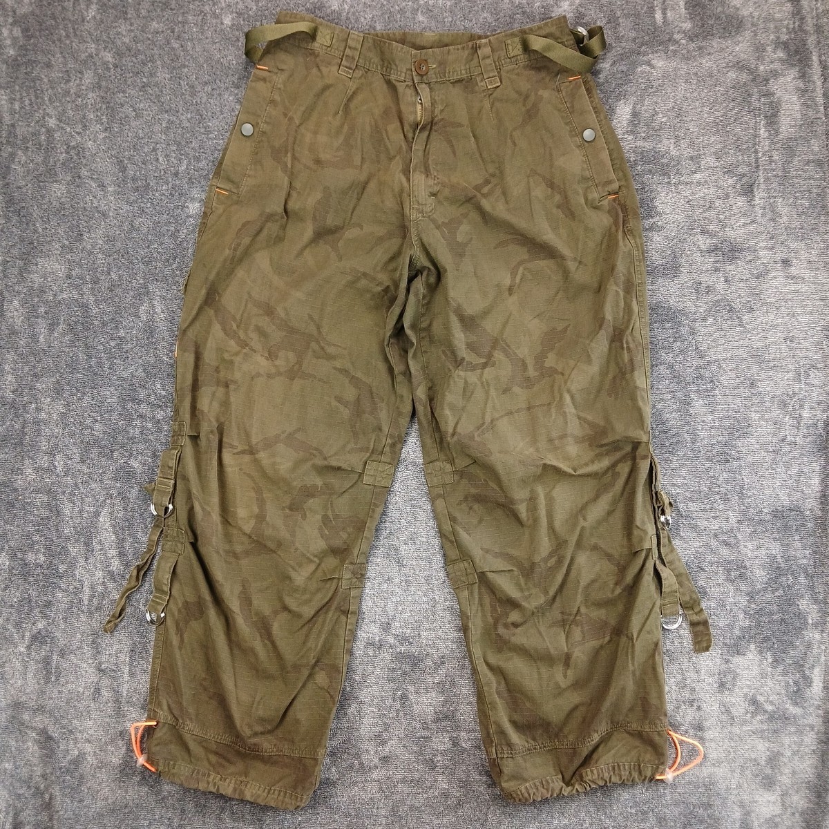 Nesi AG Camo Utility Pants Mens L 34x30 Roll Up Leg Baggy Wide Y2K