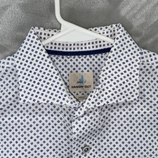 Johnnie-O Shirt men's Large Button Up Micro Pattern AOP Short Sleeve Hangin' Out