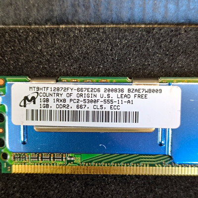 Micron 1GB PC2-5300F DDR2-667 ECC Fully Buffered 240-Pin FB-DIMM RAM