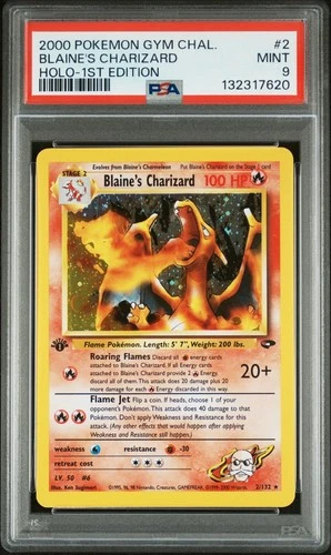 2000 Pokemon Gym Challenge 2 Blaine's Charizard Holo 1st Edition PSA 9