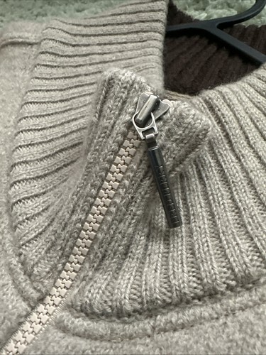 FRED PERRY Warm Chunky Knit Full Zip Funnel Neck Cardigan Jumper XXL 100% Wool - Picture 11 of 15