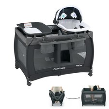 1-Second Setup 4-in-1 Playard for Babies - Heavy-Duty Steel Frame for Safe Sl...